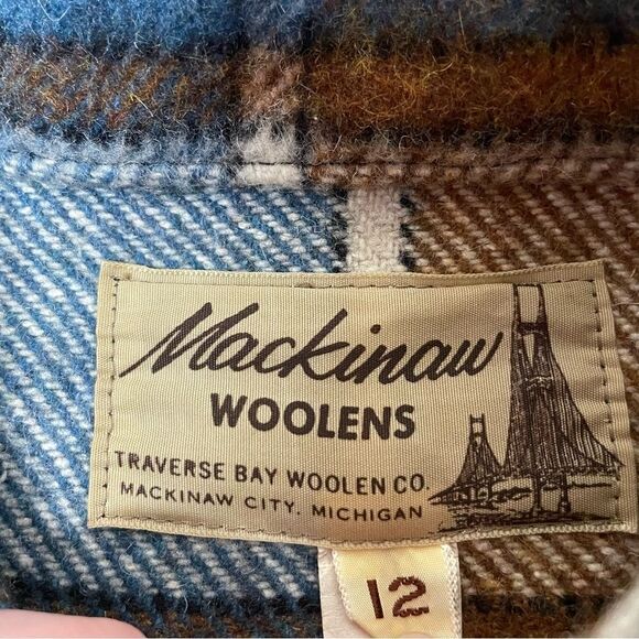1960s Vintage Traverse Bay Woolens Wool Mackinaw Plaid Jacket Women’s 12 - Picture 5 of 9